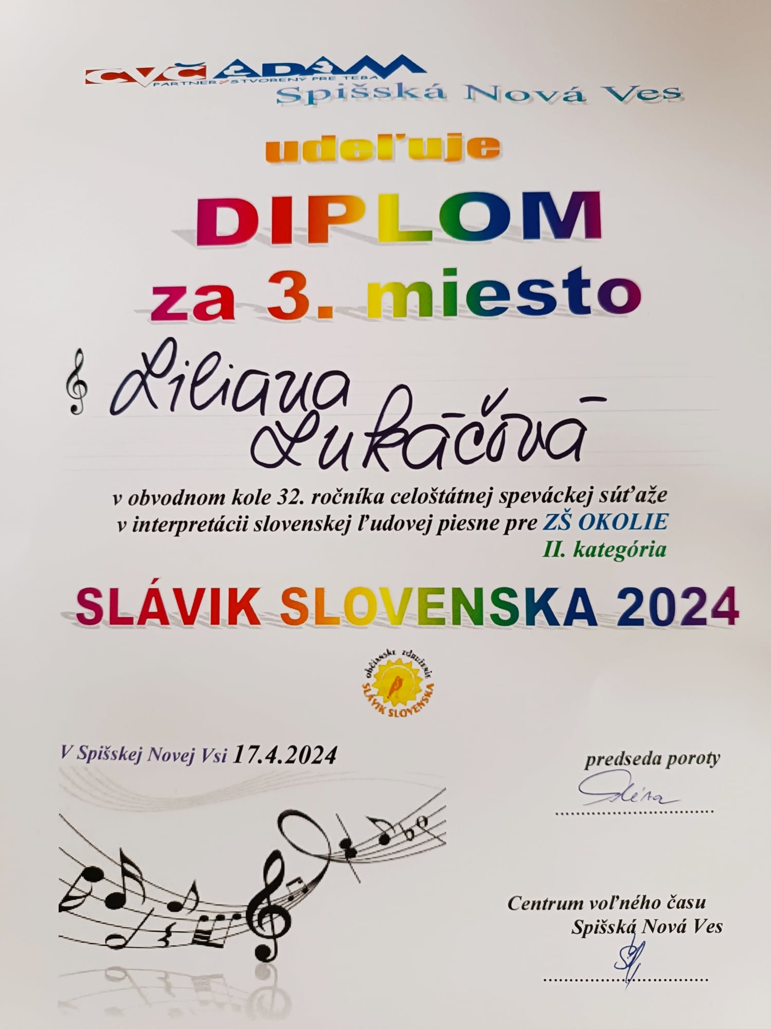 Slávik Slovenska 2024 - obvodné kole SNV - Obrázok 1