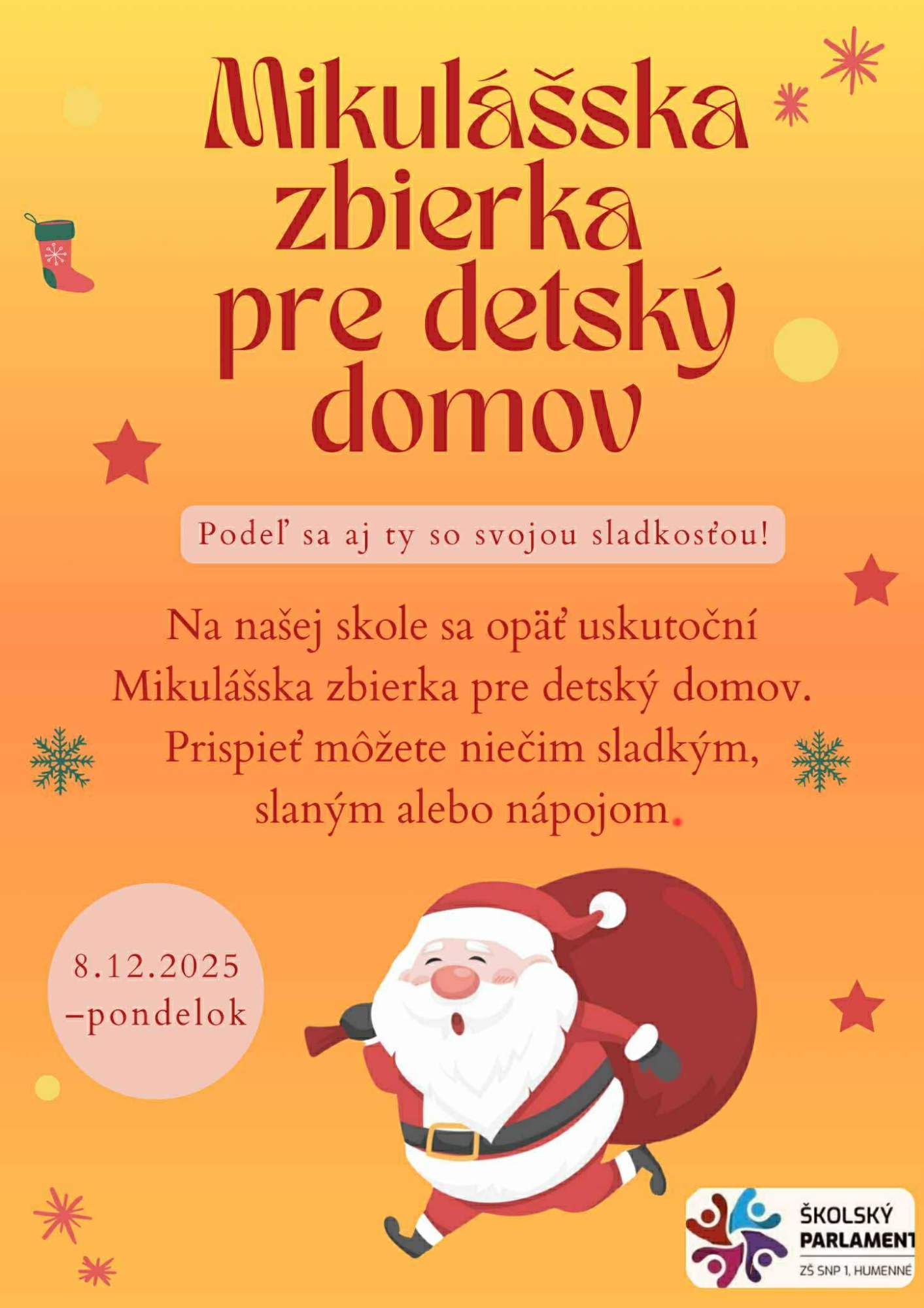 Mikulášska zbierka pre detský domov - Obrázok 1