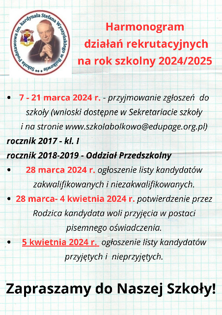 Rekrutacja na rok szkolny 2024/2025  - Obrazek 2