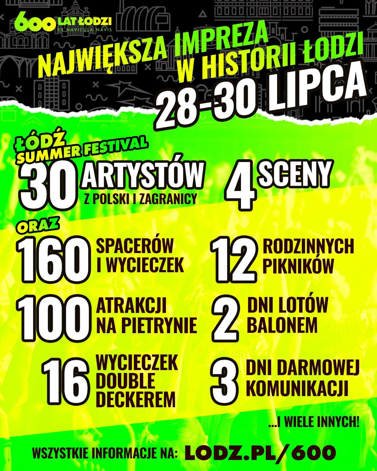 plakat - największa impreza w historii w Łodzi