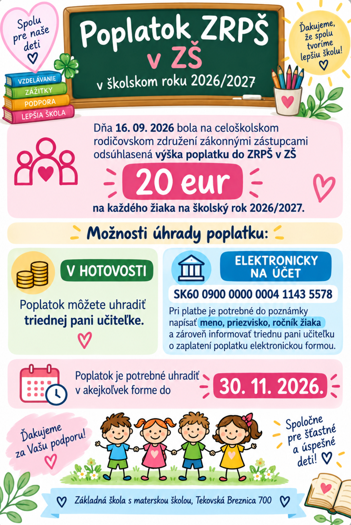 Poplatok ZRPŠ v školskom roku 2026/2027 - Zobraziť obrázok 1