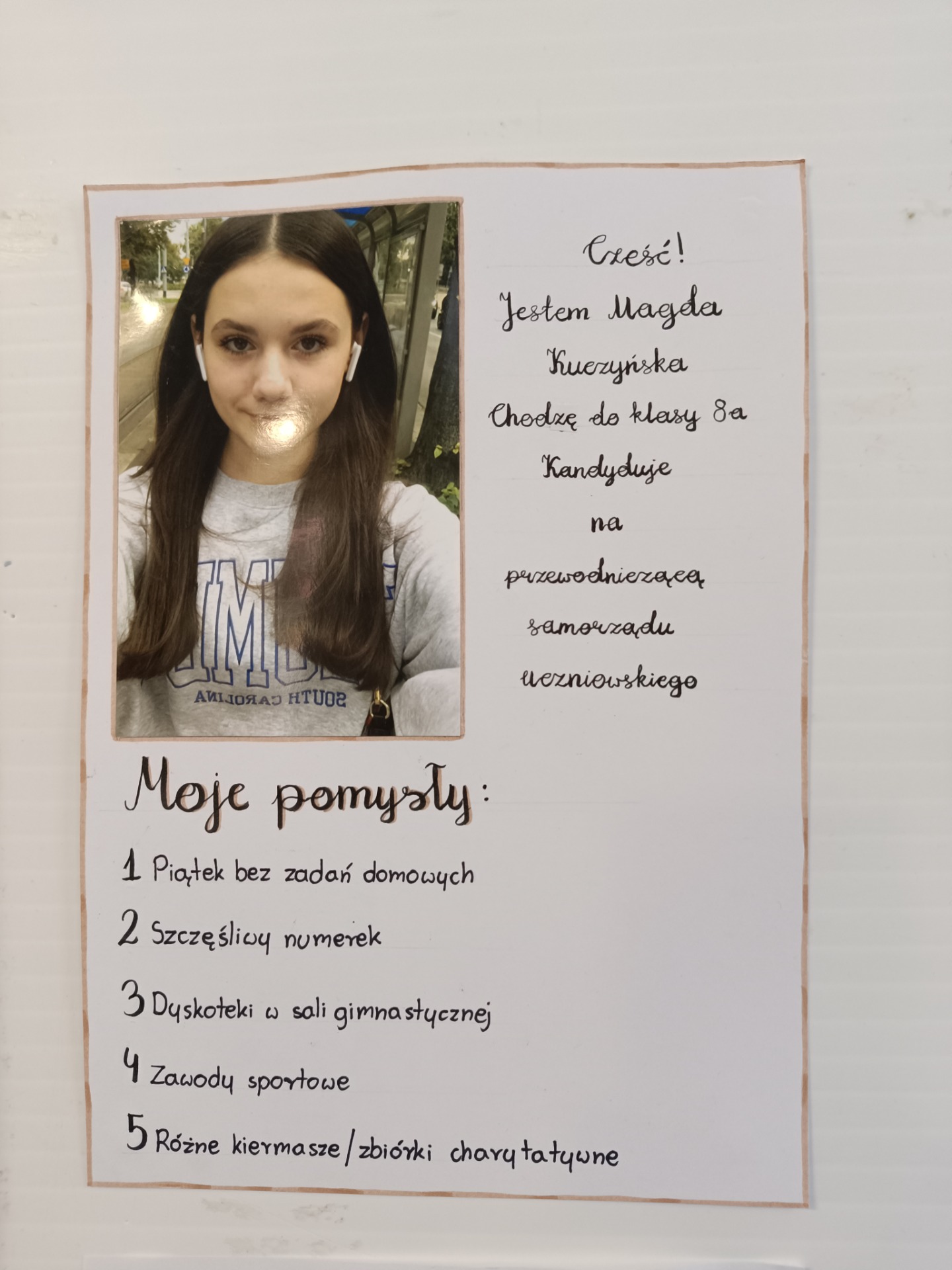 Kandydatka do Samorządu Szkolnego - Magda