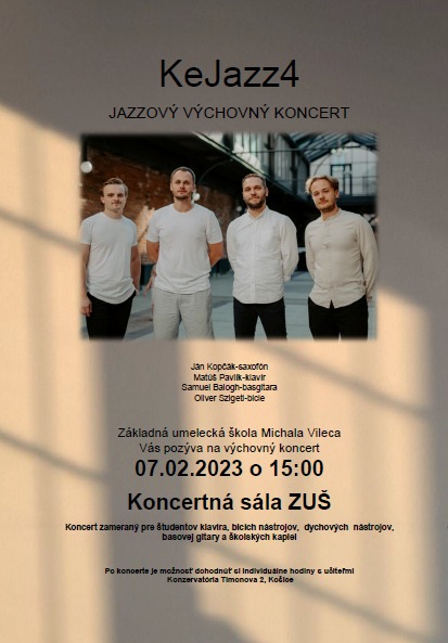 Jazzový výchovný koncert 7.2.2023 o 15.00 hod. - Obrázok 1