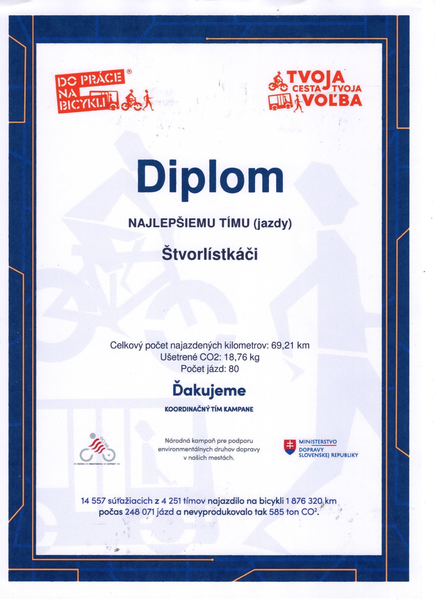 Škola v rámci kampane „Do práce na bicykli“ ocenená aj pani primátorkou mesta Skalica - Obrázok 2