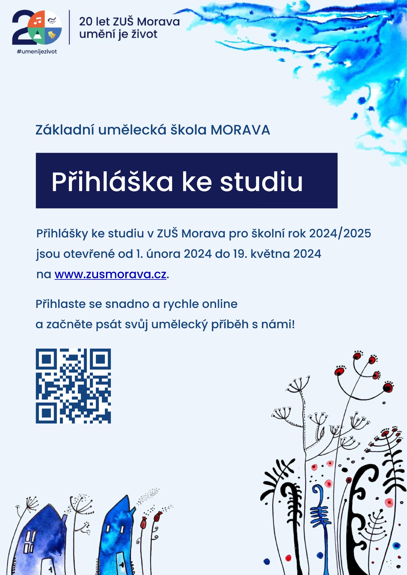 Přihláška ke studiu ZUŠ Morava 2024/2025 - Obrázek 1