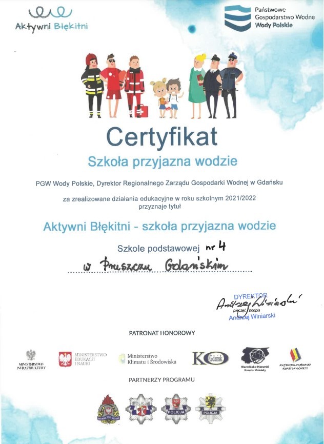  Certyfikat "Szkoły przyjaznej wodzie" - Obrazek 1