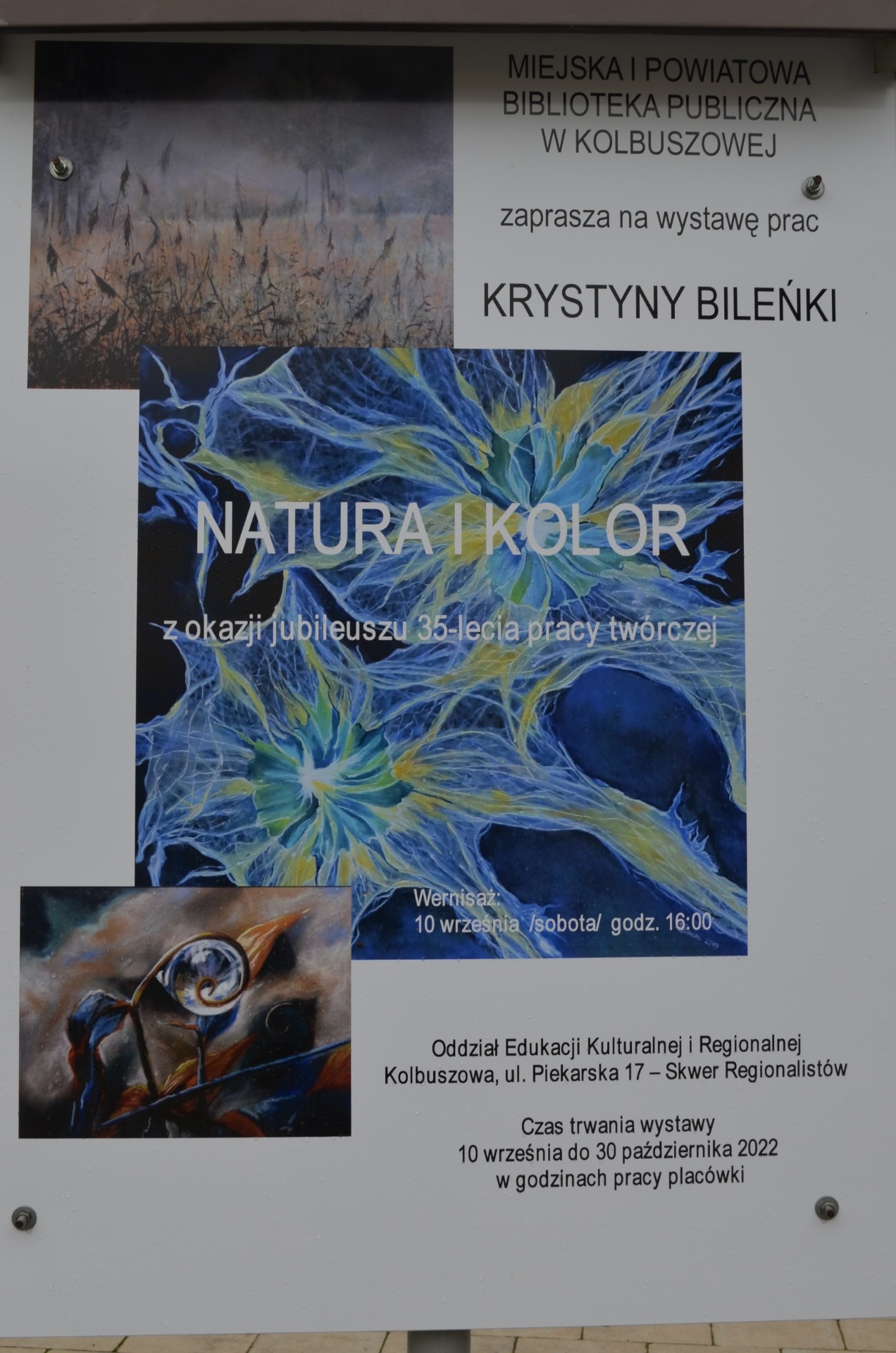 Fotorelacja wystawa malarstwa "Natura i kolor" Krystyny Bieleńki w MiPBP w Kolbuszowej fot. A.Laube - Obrazek 1