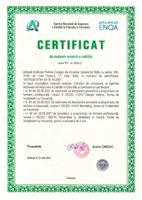 Certificat de evaluare externă a calităţii - Imagine 1